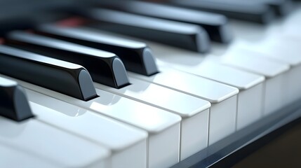 Close-Up of Piano Keys Showing Detailed Layout and Textures of Black and White