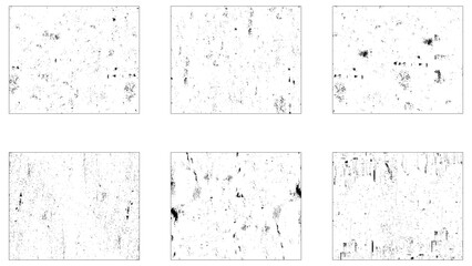 Set of Black and white grunge. Distress overlay texture. Surface dust and rough dirty wall background concept. Distress illustration simply place over object to create grunge effect. 