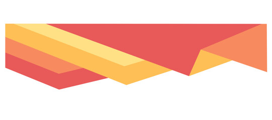 Energic Red and Yellow Geometric Shapes . Decorative Element of Header and Corner Border Frame.