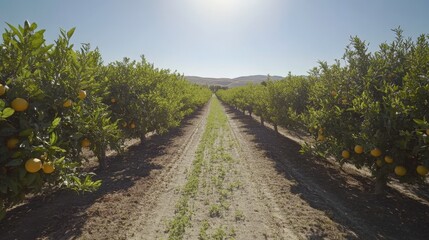 Fototapeta premium Bright California Orchard Under Sunlight