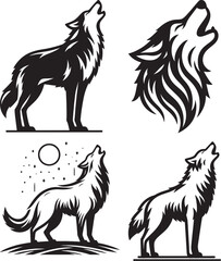 Wolves vector wolves are howling 