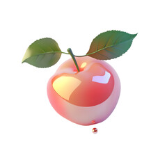 Juicy Red Apple: Fresh Fruit Image on white background