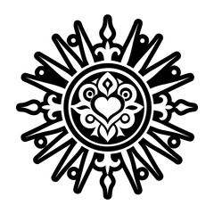 A glyph style icon of sacred rays symbol