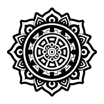 A glyph style icon of kalachakra symbol
