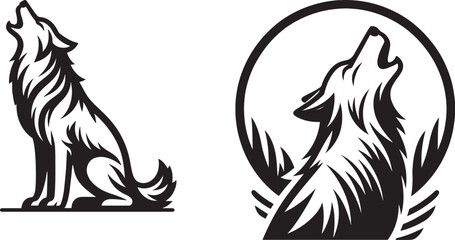 Wolves vector wolves are howling 