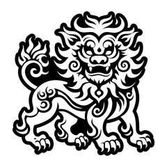A filled style icon of snow lion symbol