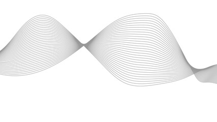 Abstract template background with wave design. Black wave with lines created using blend tool. Vector Illustration.

