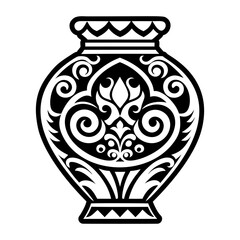 A solid style icon of treasure vase tattoo