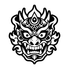 A glyph style icon of tribal deity symbol