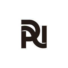 letter pnr linked curves simple logo vector