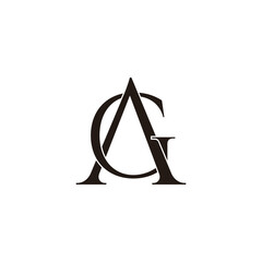 letter ag triangles circle linked elegant logo vector
