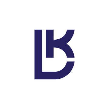 letter bk simple linked geometric linear logo vector