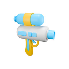 Blue and Yellow Water Gun Cartoon Style