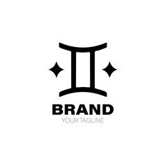 Gemini Logo. Gemini Logo Design. Gemini Logo Brand. Gemini Logo Vector Design Isolated on White Background