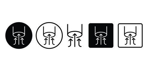 Air Suction Icon Black and White Color Vector Design Illustration