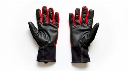 black leather gloves