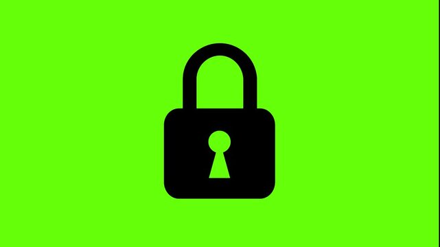 Lock Icon loop Animation on Green screen Background Representing Security, Privacy, or Locked Content Message
lock unlock icon animation