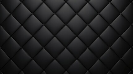 A sleek black quilted pattern featuring diamond shapes, exuding a modern and elegant aesthetic, suitable for various design applications.
