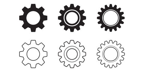 Gear wheel icon set. Simple Gear wheel collection. Gear Vector