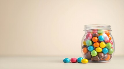 Colorful Candy in Glass Jar