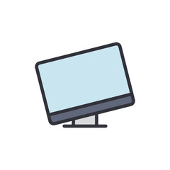 Broken monitor colored icons, minimalist vector illustration ,simple transparent graphic element .Isolated on white background