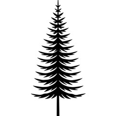 Naklejka premium minimalist pine tree vector art illustration