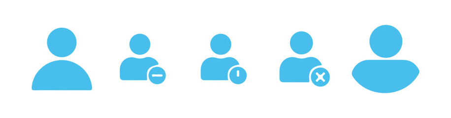Add user icon set. Avatar, user profile, person icon, gender neutral silhouette, profile picture. Vector Illustration