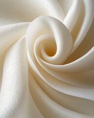 Swirling cream-colored fabric forming a spiral.