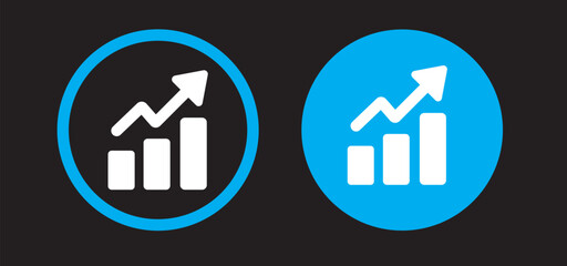 financial graph. Financial upward growth arrow chart silhouette. growth graph chart icon design vector
