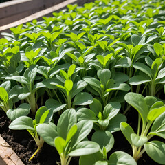 Obraz premium Pale Green Water Spinach Sprouts after Uncovered and Exposed to the Light