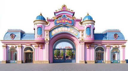 Fototapeta premium Vibrant Park Entrance with Decorative Features