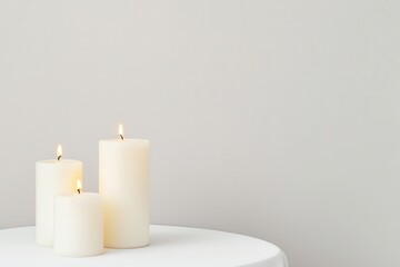A minimalist candlelight ceremony table setting featuring pure ambiance and elegance.
