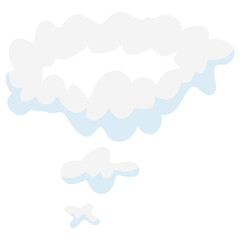 Smoke Clouds Icon with Cartoon Design. Vector Illustration.