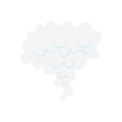 Smoke Clouds Icon with Cartoon Design. Vector Illustration.