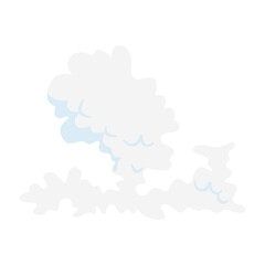 Smoke Clouds Icon with Cartoon Design. Vector Illustration.