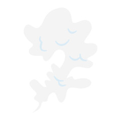 Smoke Clouds Icon with Cartoon Design. Vector Illustration.
