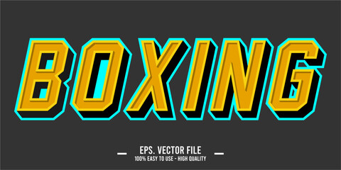 Bold boxing typography vector with sporty, dynamic style. Perfect for posters, apparel, logos, and fighting sports-themed design projects. Fully editable EPS format for easy customization.