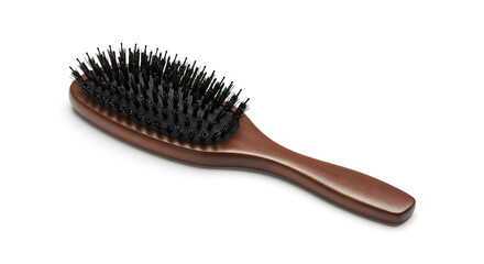Wooden Brush with Black Bristles