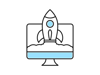Startup icon. Programming icon and symbol. Programming elements. Simple flat vector icon.