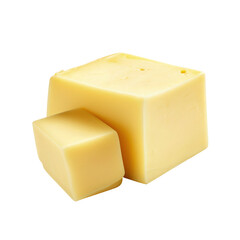 Butter Cube Isolated on White Background with Full Depth


