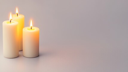 Candlelight ambiance in a minimalist setting, evoking a romantic atmosphere for relaxation or meditation.