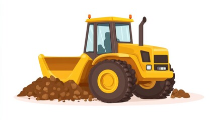 Heavy Machinery on Contaminated Site Illustration