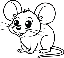 Cute cartoon a illustrator vector Mouse