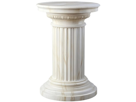 marble column podium isolated on white background.