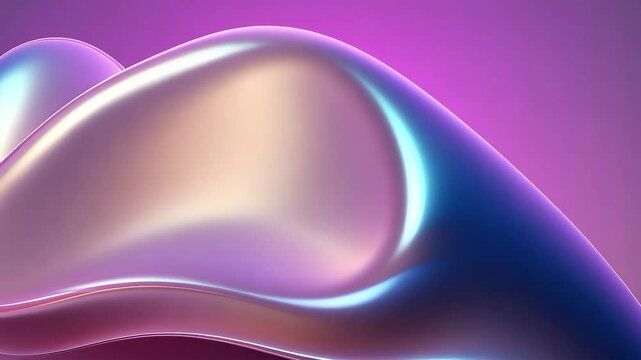 Mesmerizing iridescent waving surface. Abstract background. smooth rainbow gradients shift with light, polished and reflective metallic surface.