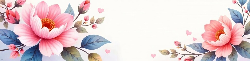 Fototapeta premium Abstract pastel floral design with watercolor-like brush strokes, abstract, summer, beauty