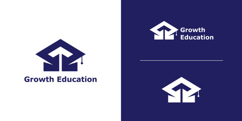 logo design combination cap graduation and arrow,logo design symbol,icon,idea,creative.