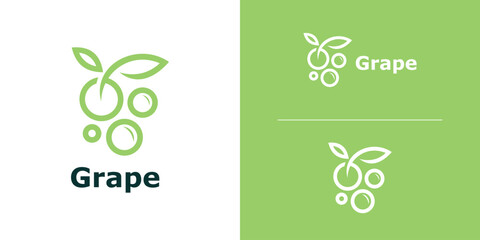logo design simple creative grape nature elegant