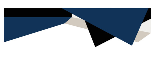 Elegant Blue and Black Geometric Shapes. Decorative Element of Header and Corner Border Frame.