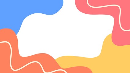 Minimalist abstract background of pastel colorful waves. Template for presentation, card, web or banner.